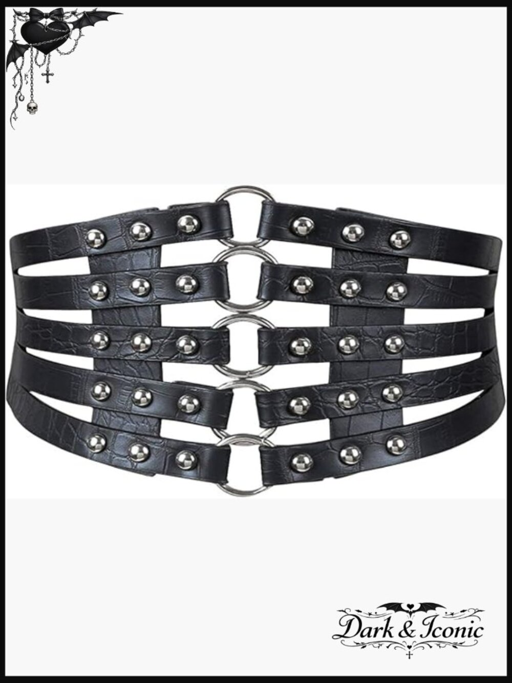 Hollow Out Rivet Cinch Corset Waist Belt Stretch Wide Waistband